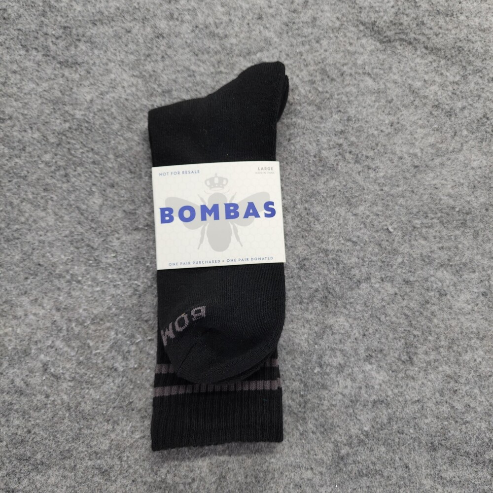 Bombas Socks Mens Large Crew Black Bee
